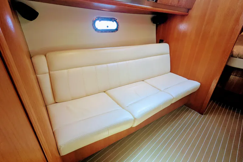 Slide: The Image of Luxurious interior of 2007 Tiara Yachts 3600 Sovran with cream leather seating. - 32