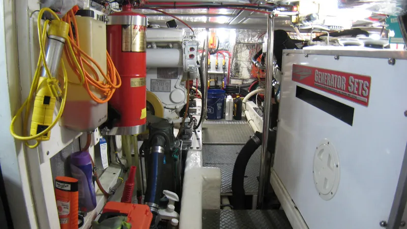 Slide: The Image of Engine room of 2003 Ocean Alexander 423 Classicco with generator and equipment. - 37
