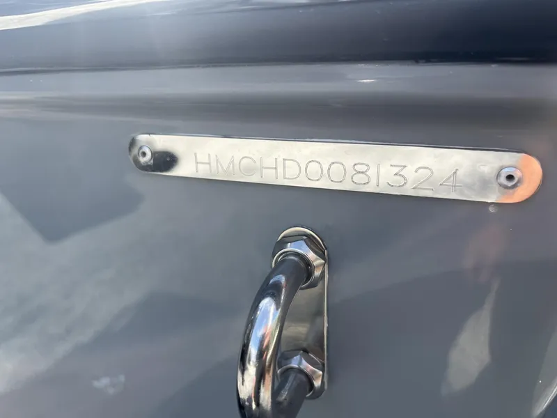 Slide: The Image of 2024 Hewes Redfisher 21 boat hull identification number plate. - 8