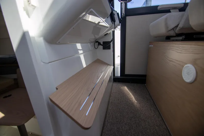 Slide: The Image of 2024 Quarken 35 Cabin interior with wooden accents and modern design. - 48