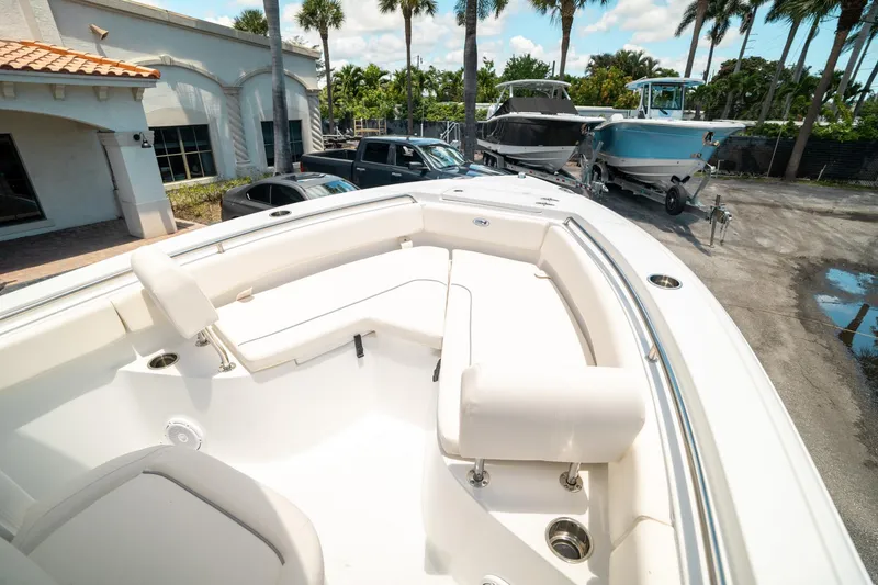 Slide: The Image of Sea Hunt Ultra 219 boat interior, 2025 model, featuring spacious seating and sleek design. - 31