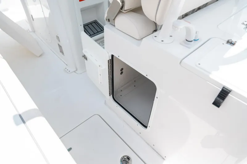 Slide: The Image of 2025 Sea Hunt Gamefish 28 FS boat interior storage compartment. - 23