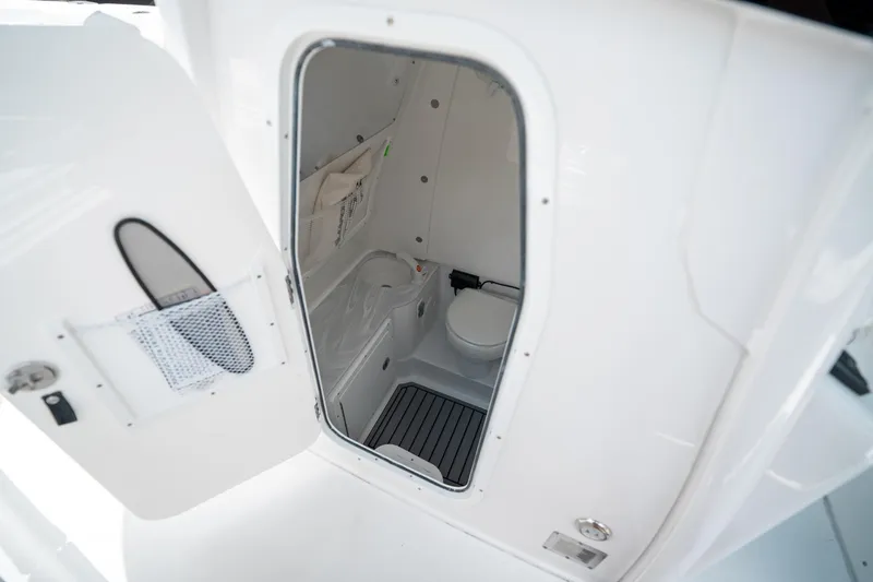 Slide: The Image of 2025 Sea Hunt Gamefish 28 FS boat interior bathroom view. - 37