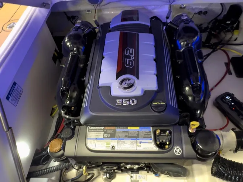 Slide: The Image of 2025 Chaparral 267 SSX boat engine, 6.2L 350 horsepower, detailed view. - 7