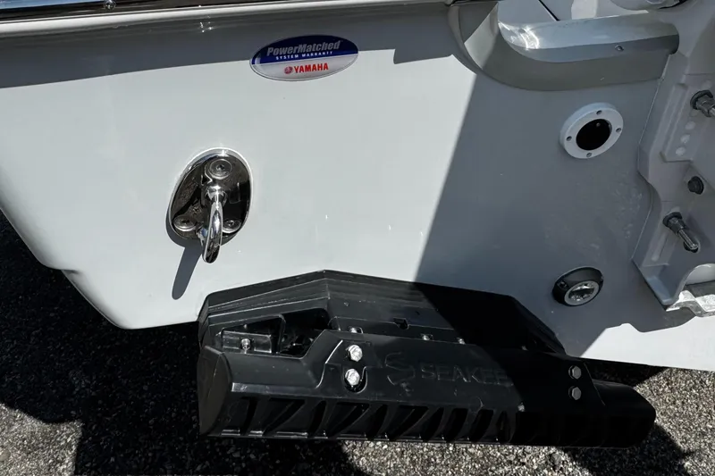 Slide: The Image of 2025 Tidewater 282 CC Adventure boat with Yamaha power, featuring a Seakeeper stabilizer. - 8