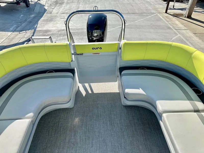 Slide: The Image of Avalon Aura Quad Lounge Tri-Toon w/ 150HP Mercury! 2025 - 14