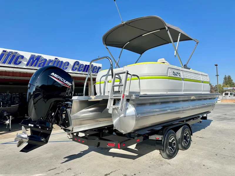 Slide: The Image of Avalon Aura Quad Lounge Tri-Toon w/ 150HP Mercury! 2025 - 4