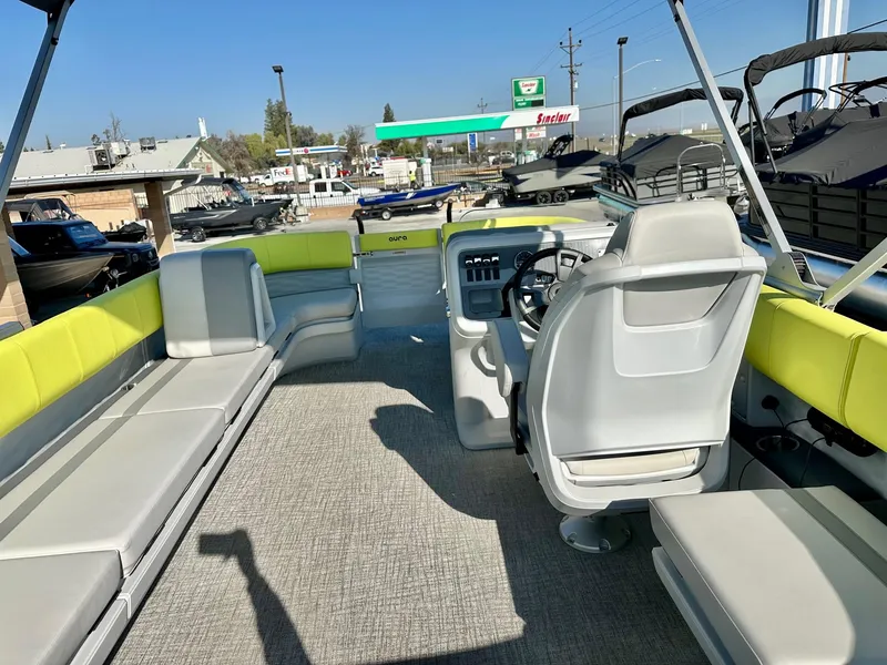 Slide: The Image of Avalon Aura Quad Lounge Tri-Toon w/ 150HP Mercury! 2025 - 7