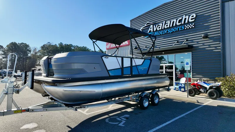 The Image of 2025 Sylvan A-Series A20 LZ DH pontoon boat at Avalanche Motorsports dealership. - 1