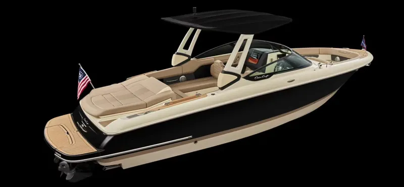The Image of 2025 Chris-Craft Sportster boat with sleek design and luxurious seating. - 1