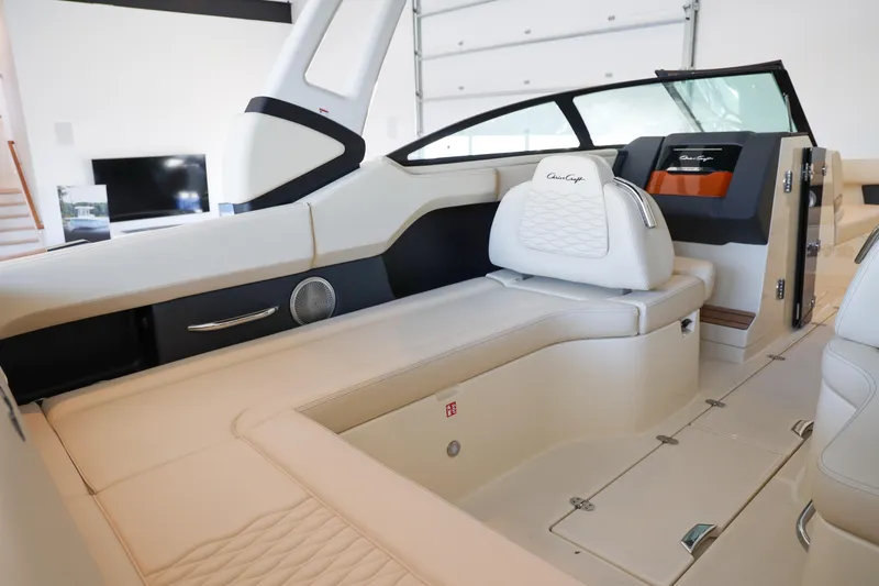 Slide: The Image of Luxurious interior of 2026 Chris-Craft Sportster 28 boat with elegant seating and modern design. - 4