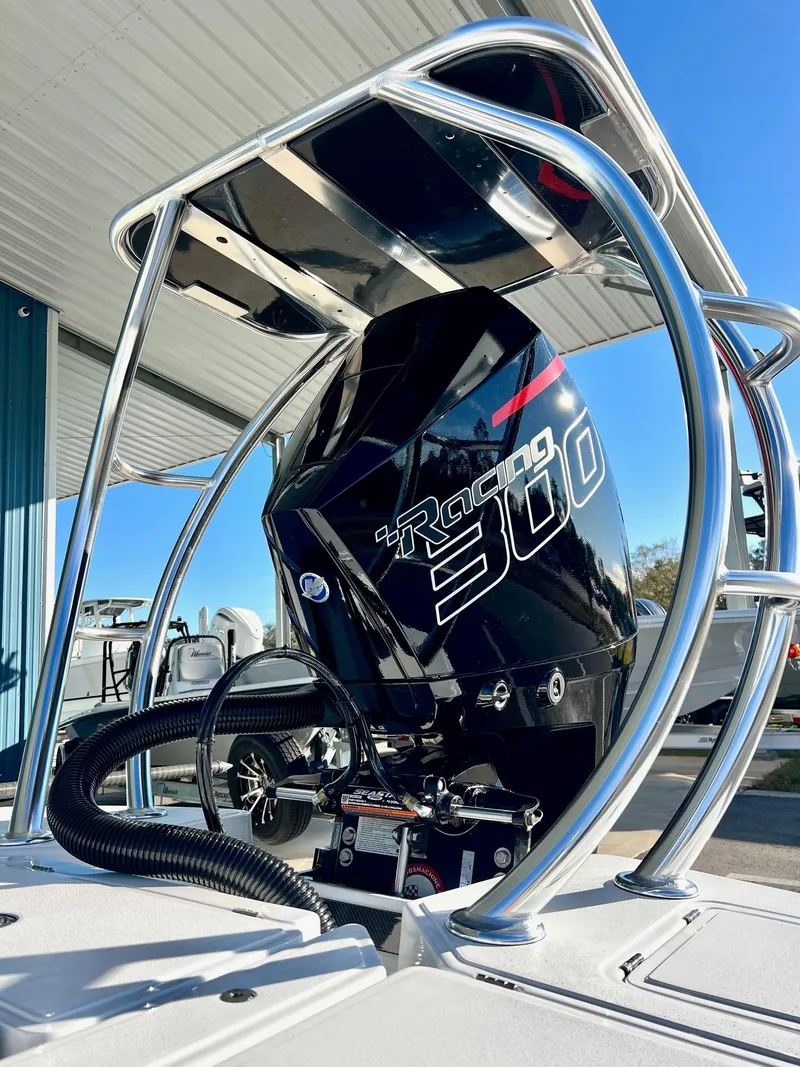 Slide: The Image of 2025 Chittum Skiffs 21R with powerful Racing 300 engine, sleek design. - 8