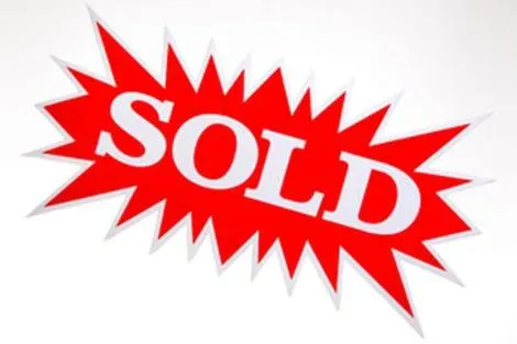 Slide: The Image of Sold sign for 2019 Chaparral 297 SSX boat, red starburst design. - 0