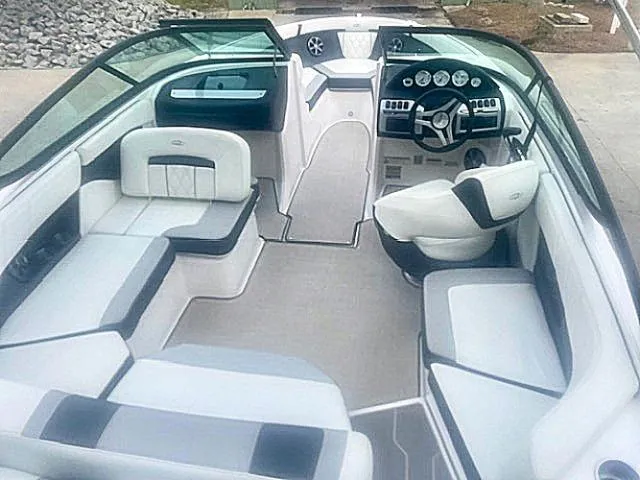 Slide: The Image of 2021 Regal 2000 ES Bowrider interior with modern seating and dashboard design. - 5