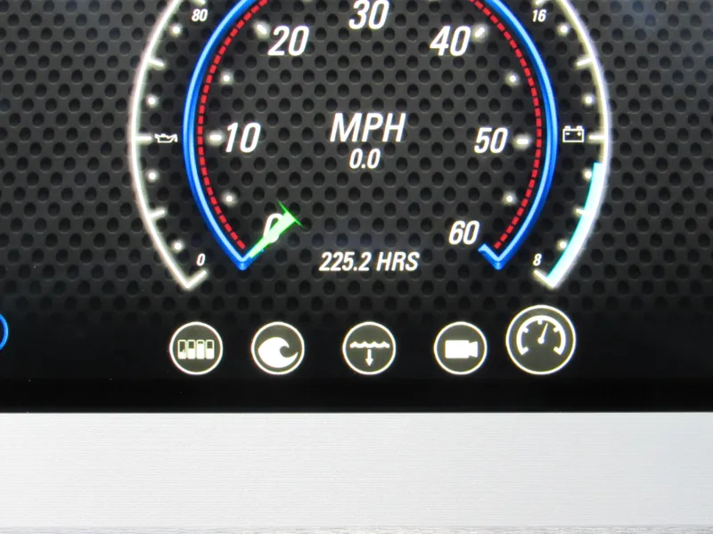 Slide: The Image of Dashboard of 2020 Malibu M240 showing speedometer and icons. - 17