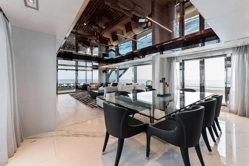 Slide: The Image of Luxurious interior of 2023 Riva Dolcevita yacht with modern furnishings and ocean view. - 35
