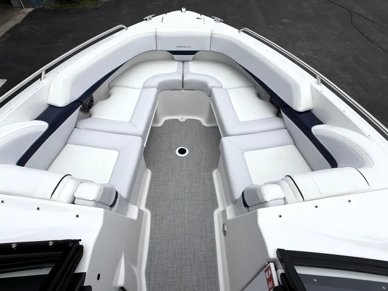 Slide: The Image of 2025 Formula 270 Bowrider boat interior with spacious seating and modern design. - 12