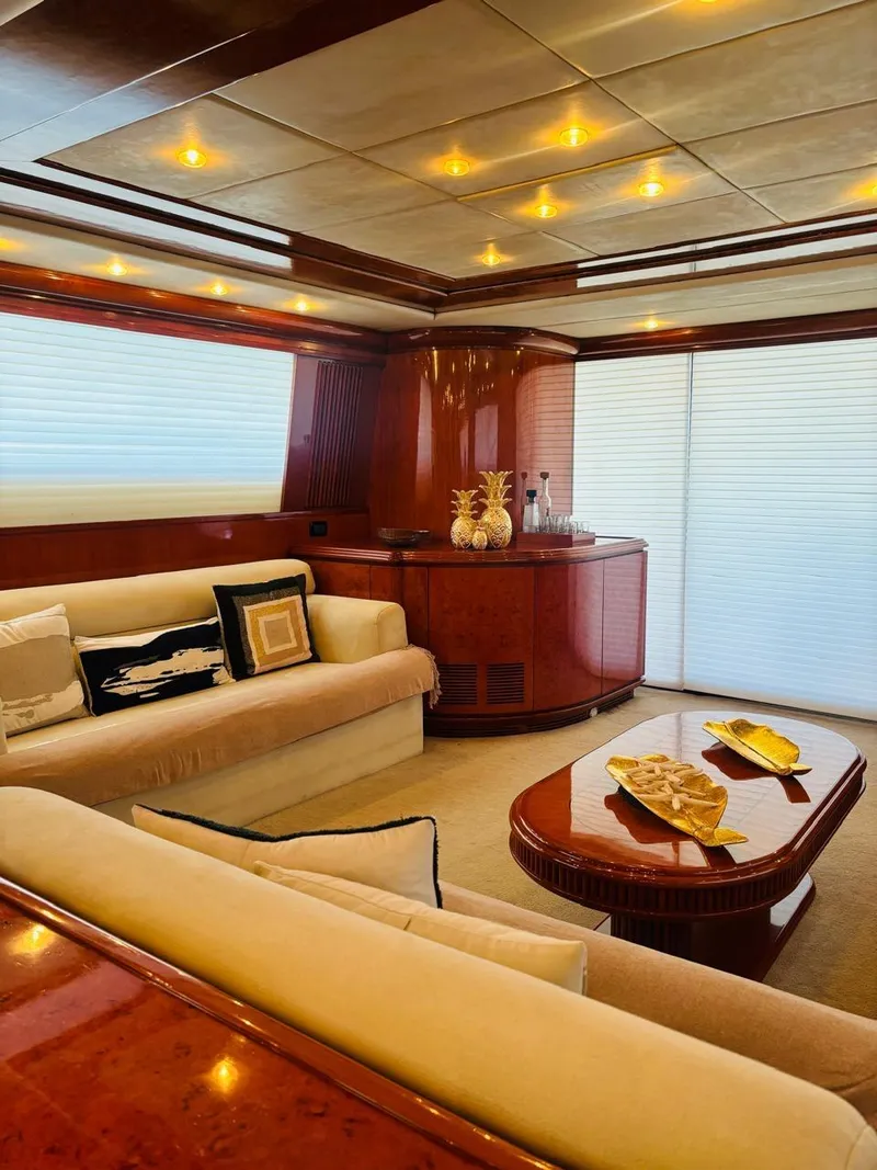 Slide: The Image of Luxurious interior of 2000 Falcon Motoryacht with elegant seating and decor. - 18