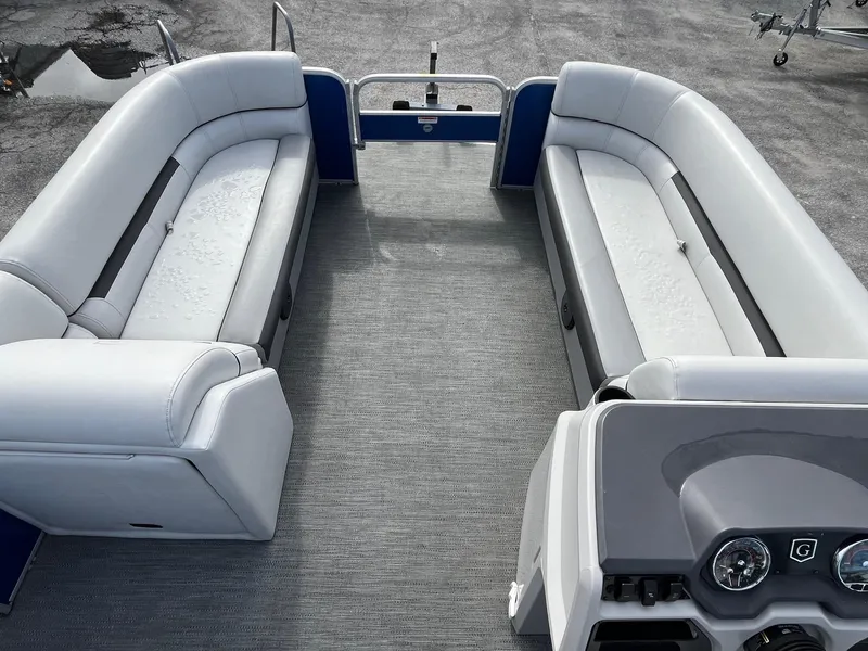 Slide: The Image of Interior view of 2022 Godfrey Sweetwater 2286 C pontoon boat with spacious seating. - 9