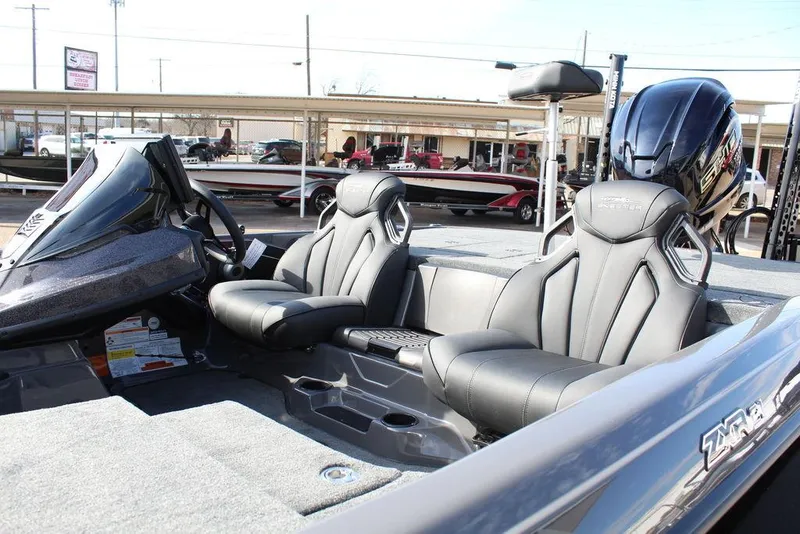 Slide: The Image of 2025 Skeeter ZXR21 boat interior with sleek seating and modern design. - 12