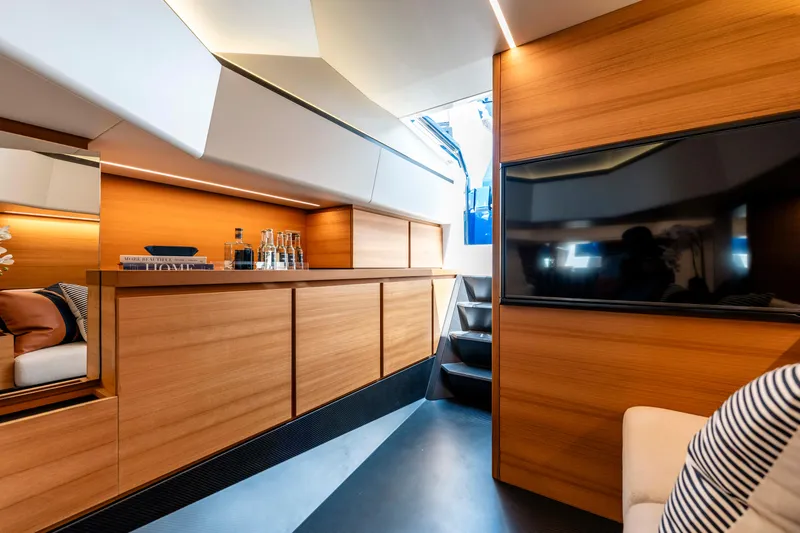 Slide: The Image of Luxurious interior of 2023 Wally Wallytender 48 yacht with modern furnishings. - 27