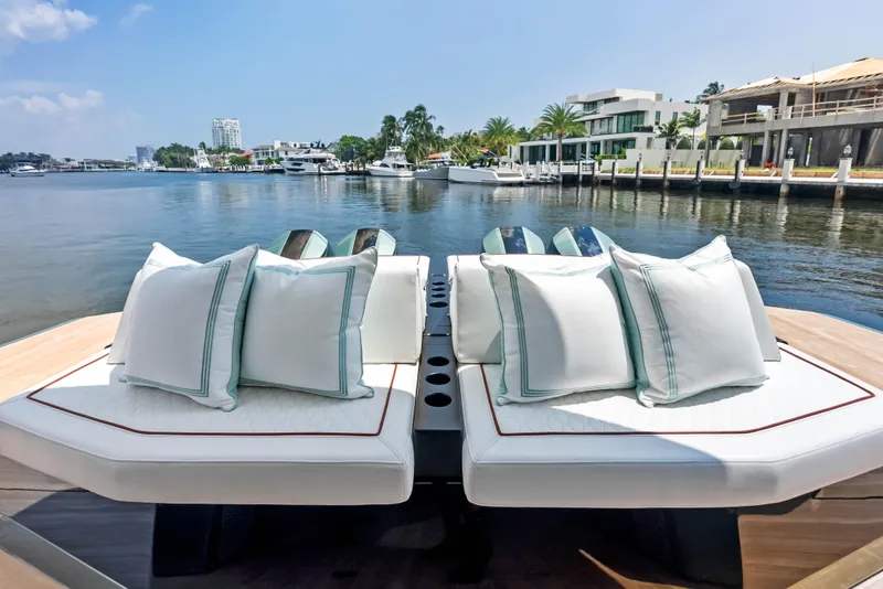 Slide: The Image of Luxurious interior of 2024 Wally WALLYPOWER 58X yacht with elegant seating and modern design. - 23