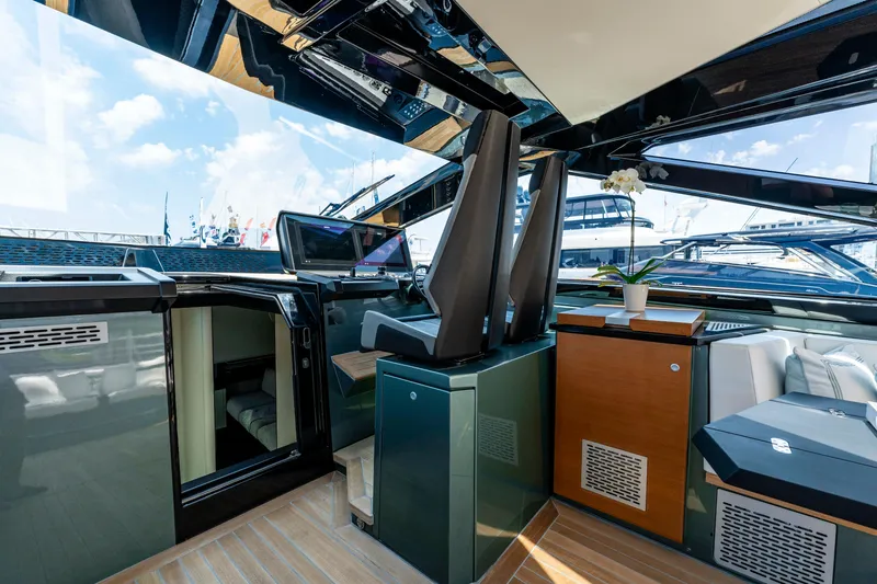 Slide: The Image of Interior of 2024 Wally WALLYPOWER 58X yacht with wooden stairs and modern design. - 32