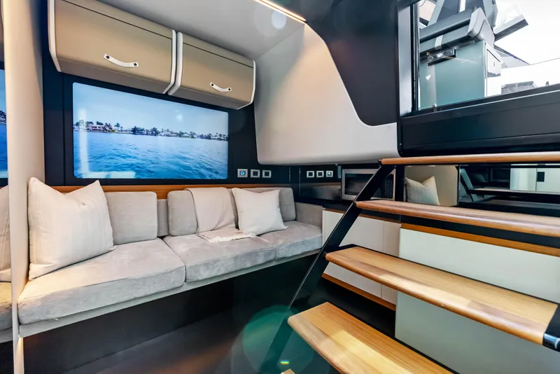 Slide: The Image of Luxurious interior of 2024 Wally WALLYPOWER 58X yacht with modern design and skylights. - 37