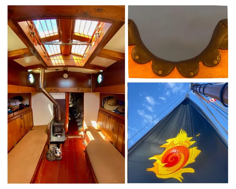 Slide: The Image of Interior and exterior details of a 1903 Custom Morecambe Bay Prawner 38' sailboat. - 9