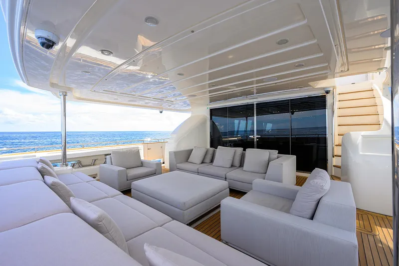 Slide: The Image of Custom Ferretti 124 Argento - Aft Deck - 110