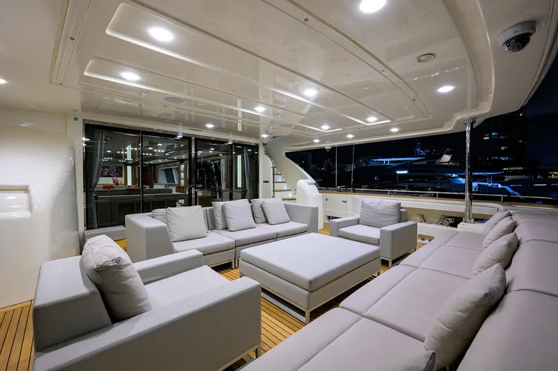 Slide: The Image of Custom Ferretti 124 Argento - Aft Deck - 119