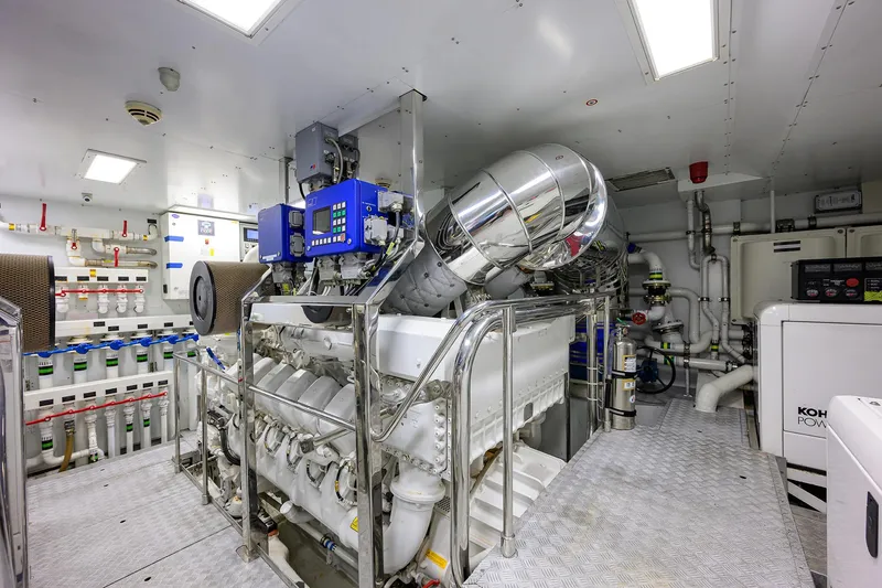 Slide: The Image of Custom Ferretti 124 Argento - Engine Room - 203