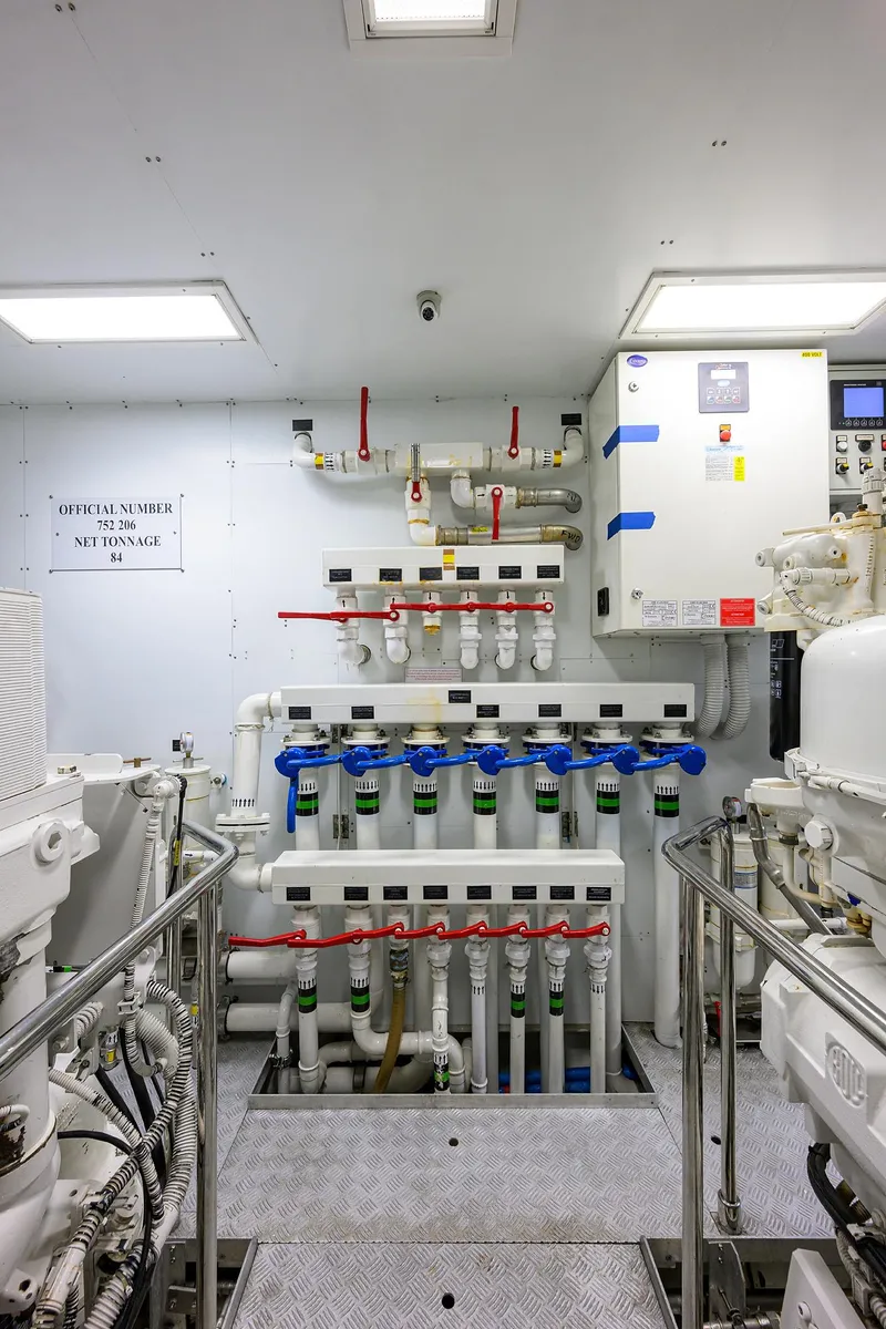 Slide: The Image of Custom Ferretti 124 Argento - Engine Room - 209