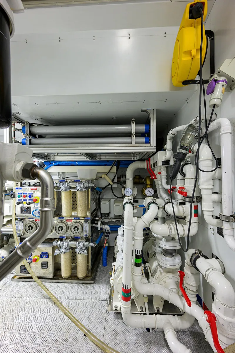 Slide: The Image of Custom Ferretti 124 Argento - Engine Room - 216