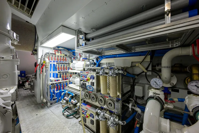 Slide: The Image of Custom Ferretti 124 Argento - Engine Room - 217