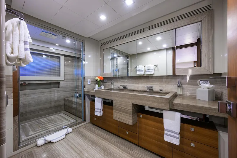 Slide: The Image of Custom Ferretti 124 Argento - Master Stateroom Head - 36