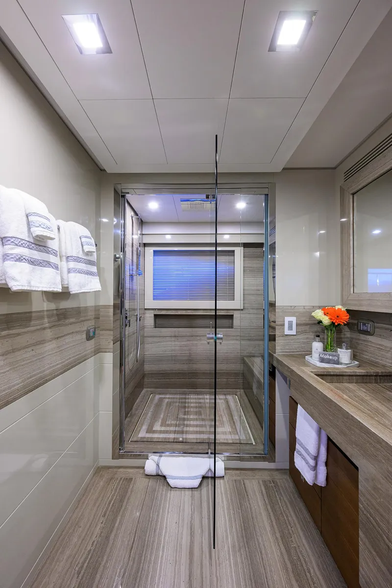 Slide: The Image of Custom Ferretti 124 Argento - Master Stateroom Head - 37