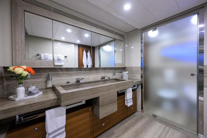 Slide: The Image of Custom Ferretti 124 Argento - Master Stateroom Head - 38