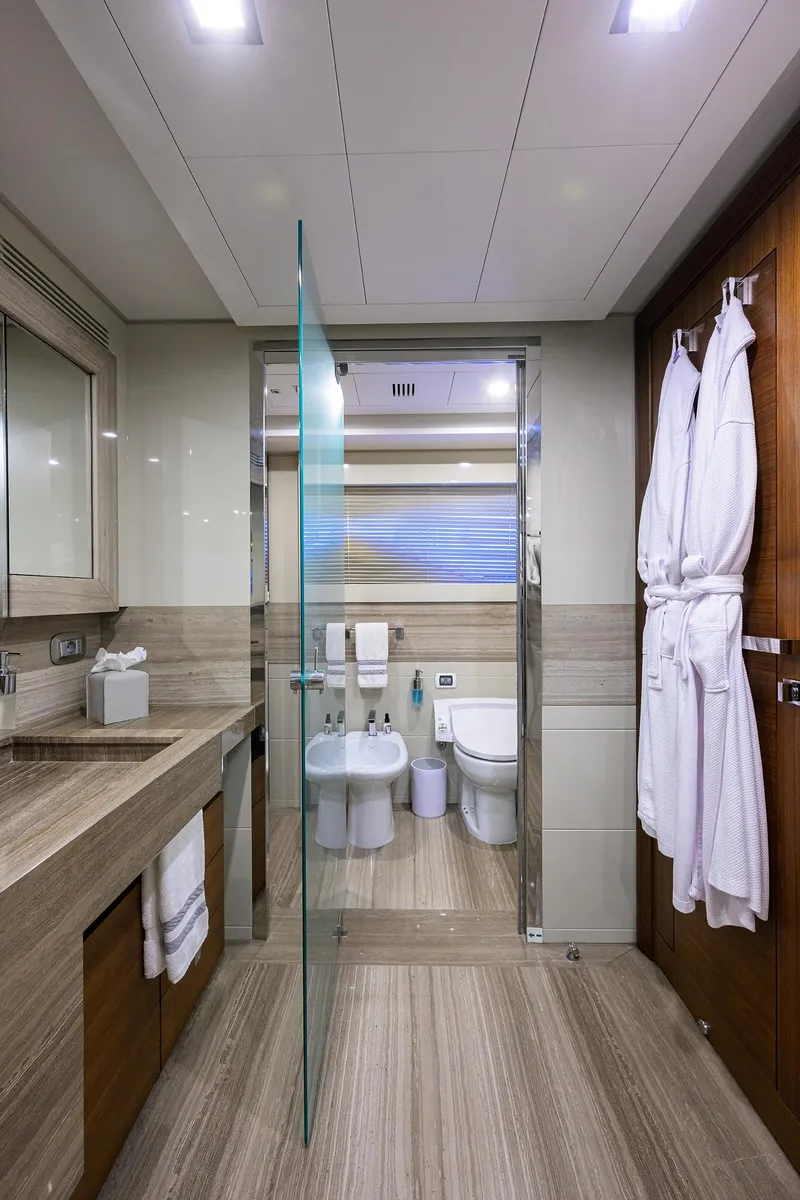 Slide: The Image of Custom Ferretti 124 Argento - Master Stateroom Head - 39