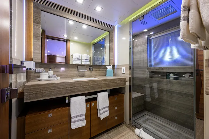 Slide: The Image of Custom Ferretti 124 Argento - Guest Stateroom Head, Lower Port - 47