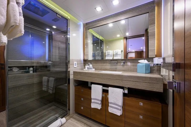 Slide: The Image of Custom Ferretti 124 Argento - Guest Stateroom Head, Forward Port - 58