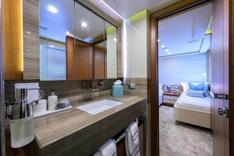 Slide: The Image of Custom Ferretti 124 Argento - Guest Stateroom Head, Port Aft - 76