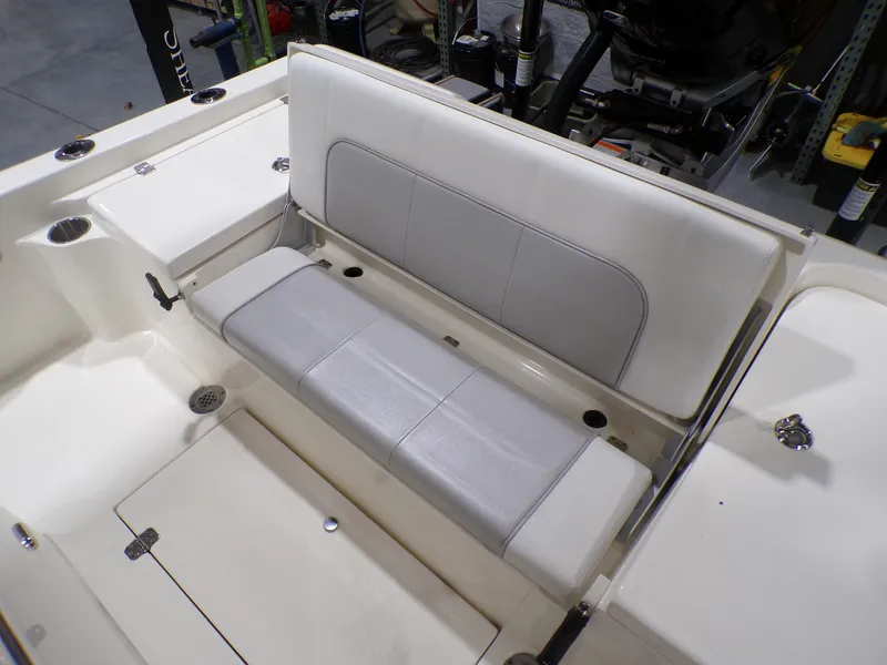 Slide: The Image of 2024 ShearWater 250 SS Carolina boat interior with dual speakers. - 12