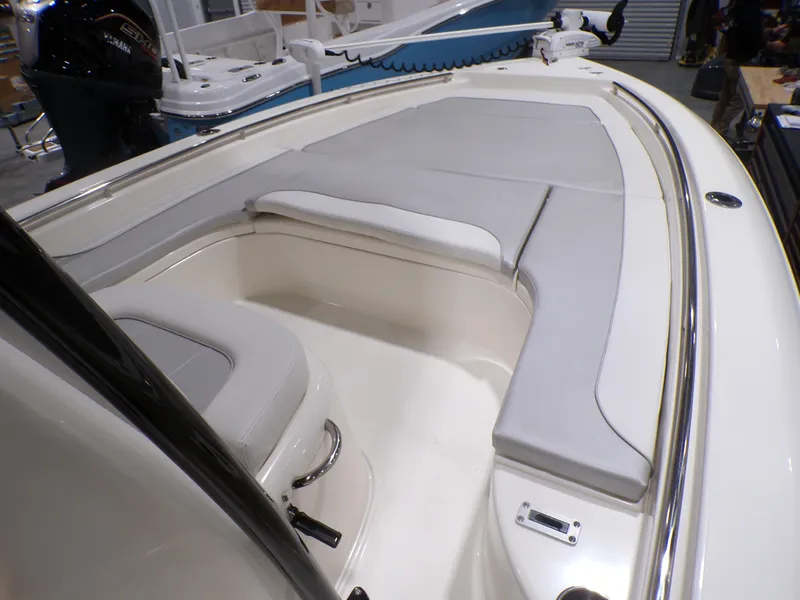 Slide: The Image of 2024 ShearWater 250 SS Carolina boat dashboard with Garmin navigation system. - 29