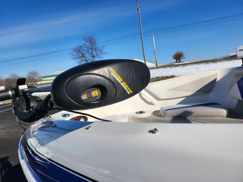 Slide: The Image of 2008 Glastron GT 205 Ski & Fish boat with trolling motor on a sunny day. - 5
