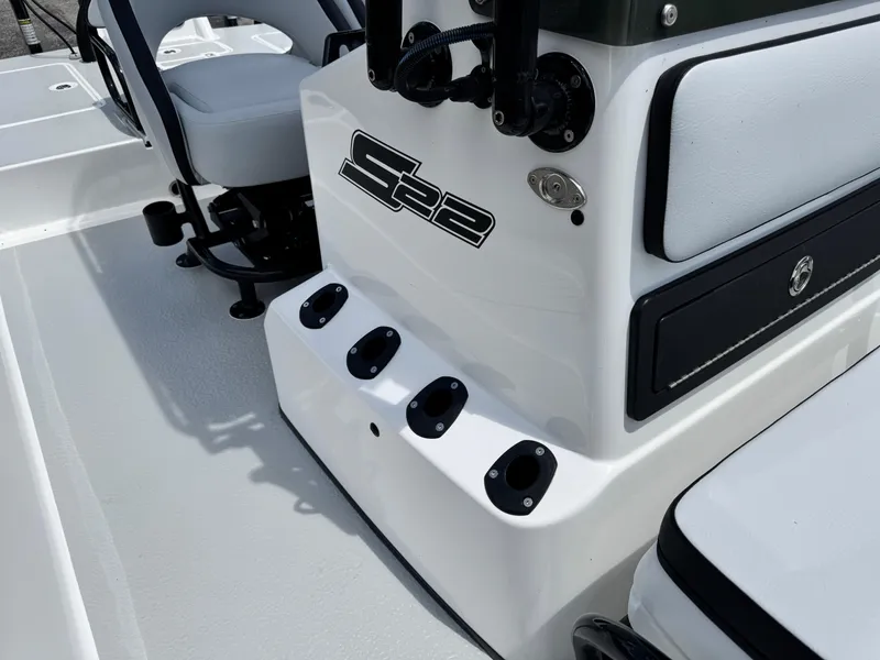 Slide: The Image of 2025 SCB S22 boat interior with seating and control panel. - 24