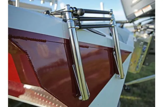 Slide: The Image of 2022 Excel Bay Pro 203 boat with stainless steel trim tabs. - 36