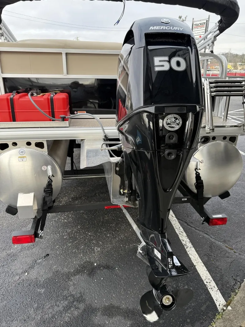Slide: The Image of 2025 Sun Tracker Party Barge 16 DLX with Mercury 50 HP outboard motor. - 3