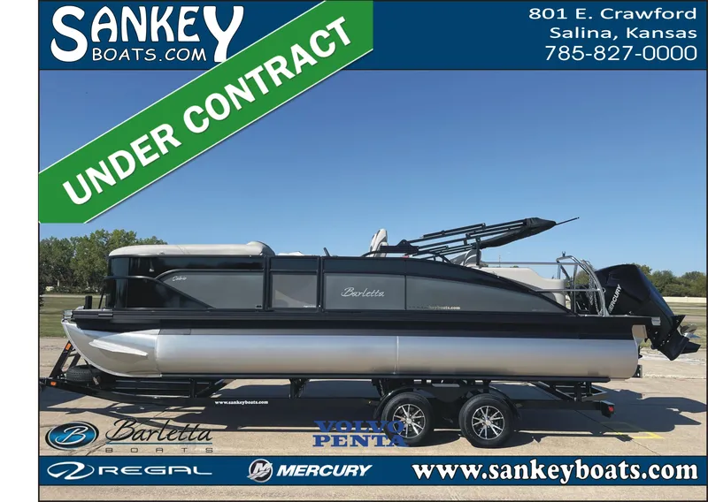 Slide: The Image of 2024 Barletta Cabrio 22UC pontoon boat, under contract at Sankey Boats, Salina, Kansas. - 0