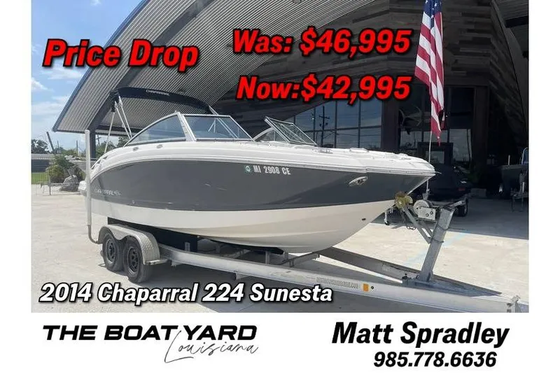 The Image of 2014 Chaparral Sunesta 224 boat for sale, price drop to $42,995, at The Boat Yard. - 0